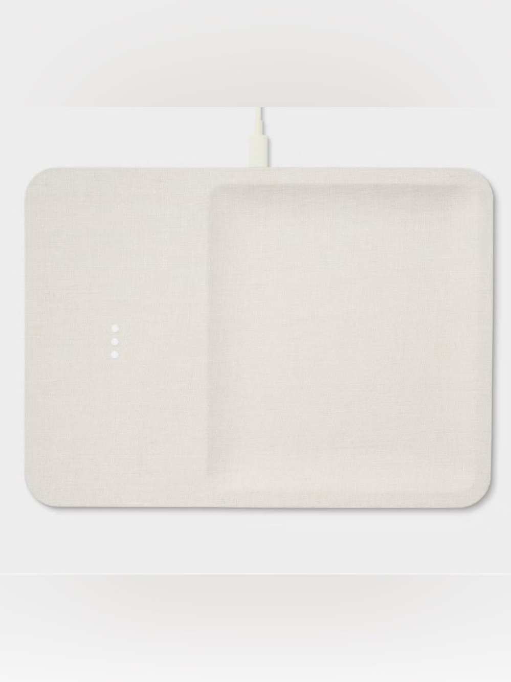 Compact White bedside Accessory Charger - White cream